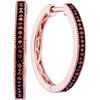 Image 1 : 10KT Rose Gold 0.15CTW RED DIAMOND FASHION HOOPS