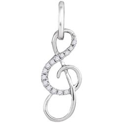 10KT White Gold 0.10CTW DIAMOND FASHION PENDANT