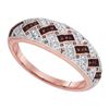 Image 1 : 10KT Rose Gold 0.15CTW DIAMOND MICRO-PAVE RING