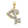 Image 1 : 925 Sterling Silver Yellow 0.14CT DIAMOND KEY PENDANT