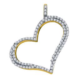 10KT Yellow Gold 0.34CTW DIAMOND HEART PENDANT