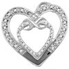 Image 1 : 10kt White Gold Womens Round Diamond Nested Double Hear