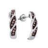Image 1 : 10KT White Gold 0.21CTW COGNAC DIAMOND FASHION HOOPS