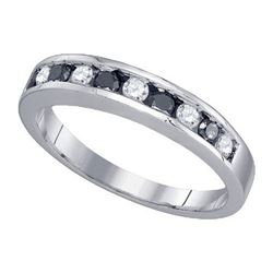 10K White-gold 0.24CT BLACK DIAMOND INVISIBLE BAND