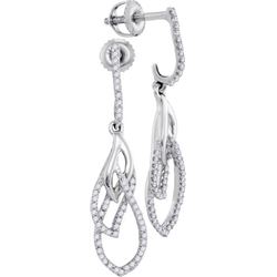 10KT White Gold 0.25CTW DIAMOND MICRO-PAVE EARRINGS