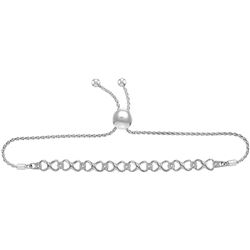 Sterling Silver Womens Round Natural Diamond Infinity B
