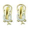 Image 1 : 10KT Yellow Gold 0.08CTW DIAMOND MICRO PAVE EARRINGS
