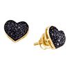 Image 1 : 14KT Yellow Gold 0.41CTW BLACK DIAMOND HEART EARRINGS
