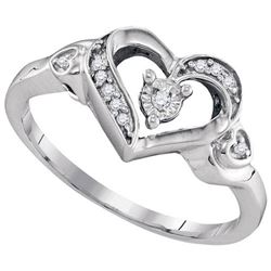 925 Sterling Silver White 0.06CTW DIAMOND FASHION RING