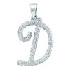 Image 1 : 10KT White Gold 0.17CTW-DIAMOND INITIAL-D PENDANT