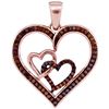 Image 1 : 10KT Rose Gold 0.25CTW DIAMOND HEART PENDANT