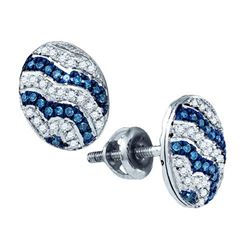 10KT White Gold 0.20CTW BLUE DIAMOND FASHION EARRING