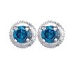 Image 1 : 10KT White Gold 0.25CTW DIAMOND BLUE STUD