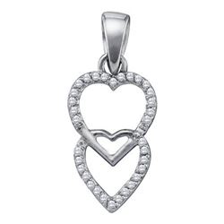 10KT White Gold 0.10CTW DIAMOND HEART PENDANT