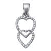 Image 1 : 10KT White Gold 0.10CTW DIAMOND HEART PENDANT