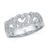 Image 1 : 10KT White Gold 0.20CTW DIAMOND HEART BAND