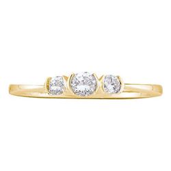 14KT Yellow Gold 0.26CTW DIAMOND 3 STONE LADIES BRIDAL