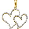 Image 1 : 10KT Yellow Gold 0.17CTW DIAMOND HEART PENDANT