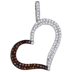 10KT Rose Gold 0.33CTW RED DIAMOND HEART PENDANT