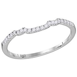 14kt White Gold Womens Round Natural Diamond Contoured