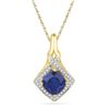 Image 1 : 10kt Yellow Gold Womens Round Lab-Created Blue Sapphire