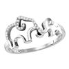Image 1 : Sterling Silver Womens Round Diamond Double Elephant An