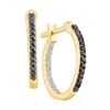Image 1 : 14KT Yellow Gold 0.25CTW BLACK DIAMOND FASHION HOOPS