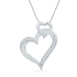 10KT White Gold 0.10CTW DIAMOND FASHION PENDANT