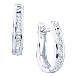 10KT White Gold 0.25CT DIAMOND LADIES FASHION HOOPS