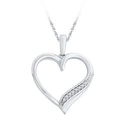 10KT White Gold 0.05CTW DIAMOND FASHION PENDANT