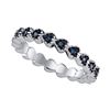Image 1 : 925 Sterling Silver White 0.23CTW BLUE DIAMOND MICRO PA