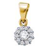Image 1 : 14KT Yellow Gold 0.25CTW DIAMOND FLOWER PENDANT