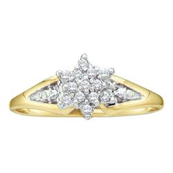 10KT Yellow Gold 0.10CTW DIAMOND LADIES CLUSTER RING