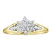 Image 1 : 10KT Yellow Gold 0.10CTW DIAMOND LADIES CLUSTER RING