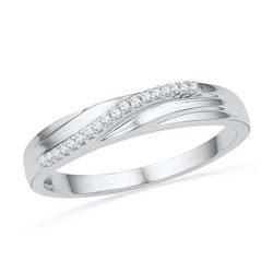 10KT White Gold 0.06CTW DIAMOND FAHSION BAND