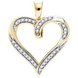 10K Yellow-gold 0.10CTW DIAMOND MICRO PAVE HEART PENDAN