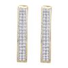 Image 1 : 10KT Yellow Gold 0.20CTW DIAMOND MICRO PAVE HOOPS