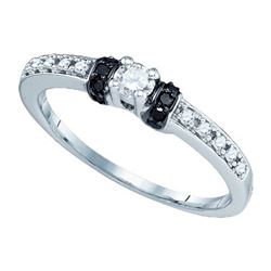 10KT White Gold 0.27CTW BLACK DIAMOND FASHION RING