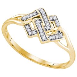 925 Sterling Silver Yellow 0.08CT DIAMOND MICRO-PAVE RI