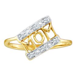 10KT Yellow Gold 0.06CTW -DIAMOND MOM RING