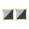 Image 1 : 10KT Yellow Gold 0.16CTW DIAMOND LADIES MICRO PAVE EARR