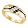 Image 1 : 10K Yellow-gold 0.19CT BLACK DIAMOND MENS BAND