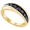 Image 1 : 10K Yellow-gold 0.76CTW DIAMOND MICRO PAVE MENS BAND