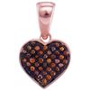 Image 1 : 10KT Rose Gold 0.10CTW DIAMOND HEART PENDANT
