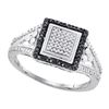 Image 1 : 925 Sterling Silver White 0.18CTW DIAMOND MICRO-PAVE RI
