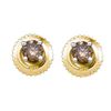 Image 1 : 10KT Yellow Gold 0.26CTW COGNAC DIAMOND STUD EARRING