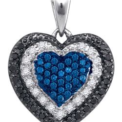 10K White-gold 0.27CTW DIAMOND HEART PENDANT