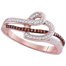 10KT Rose Gold 0.20CTW RED DIAMOND MICRO-PAVE RING