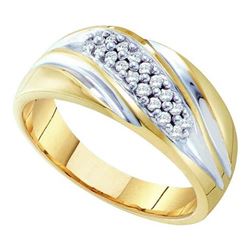 10KT Yellow Gold Two Tone 0.25CTW DIAMOND MENS FASHION