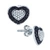 Image 1 : 10KT White Gold 0.51CTW BLACK DIAMOND HEART EARRINGS